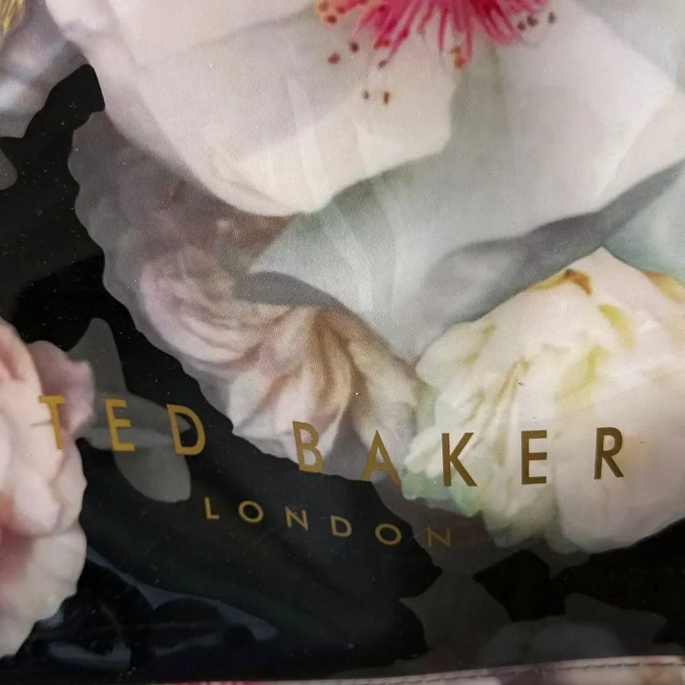 Ted Baker London Floral Coated Tote Medium Black Pink Bag